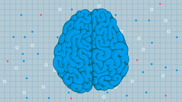 illustrated brain on a digital board